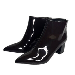 VHNY New York ladies patent leather pointed block heeled boots size 11